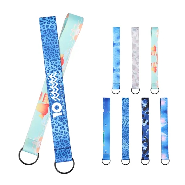 3/4" Custom Polyester Wrist Keychain Lanyard W/ Split Ring