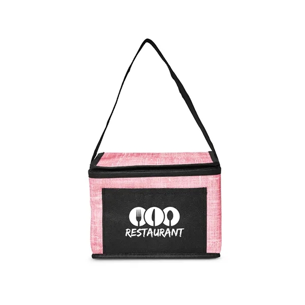 Denim Pattern Non-Woven 6-Pack Lunch Cooler Bag