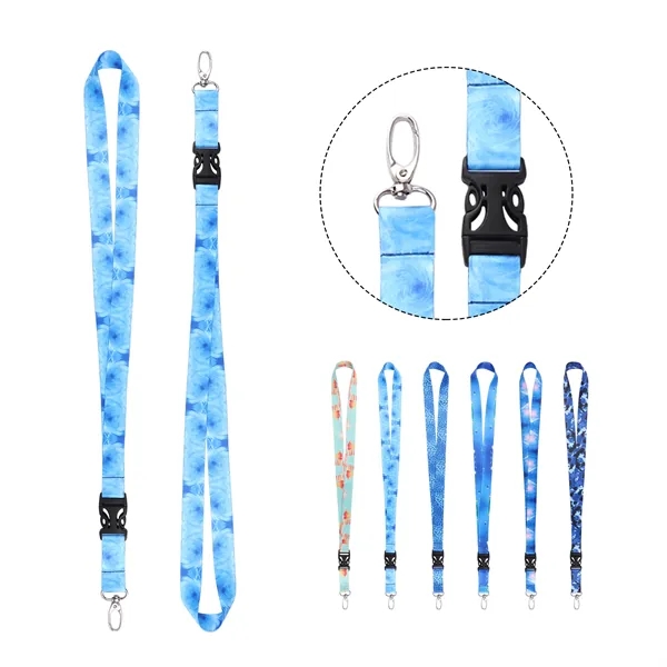 3/4" Custom Detachable Lanyard W/ Swivel Hook