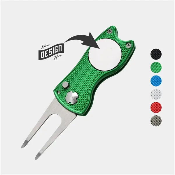 TiTUS® Golf Divot Steel Fork, Alloy Handle & White Marker