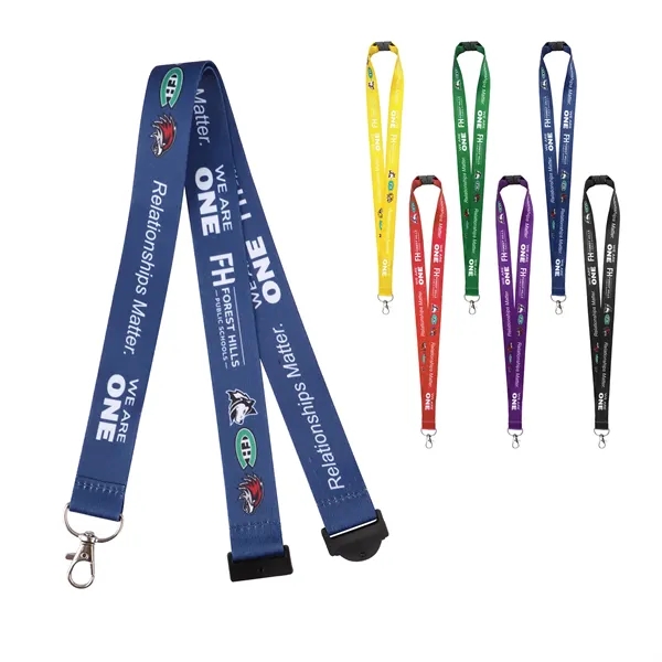 1" Polyester Breakaway Lanyard for ID Badges W/ Lobster Claw