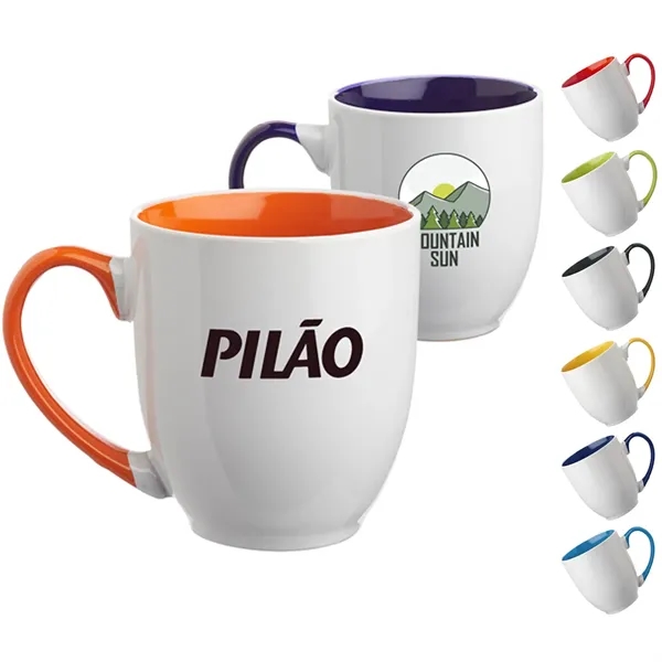 16 oz. Miami Two-Tone Bistro Custom Ceramic Mugs