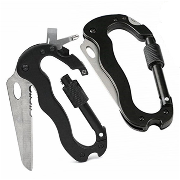 EDC 5 in 1 Survival Multitool Carabiner Pocket Knife