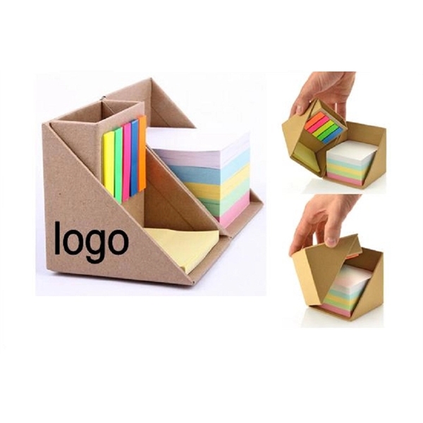 Foldable Multi-Function Sticky Note Pen Holder