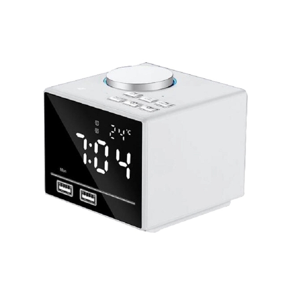 Bluetooth Alarm Clock Speaker with Dual USB Charger