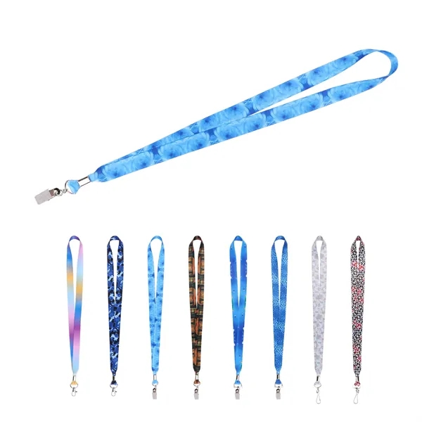 3/4" Full Color Custom Polyester Lanyards ID Badge Holder