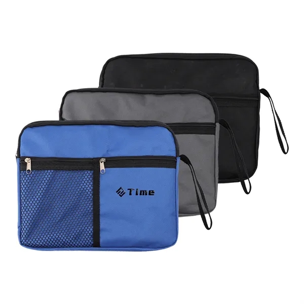 Polyester Waterproof Travel Cosmetic Toiletry Bag W/ Handle