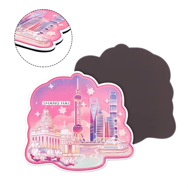 2.75"x2.55"Full Color 3D Alloy Refrigerator Magnet Gift