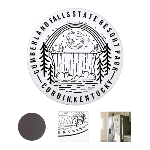 3" 3D Round Metal Fridge Magnet Souvenir, Full Color Custom