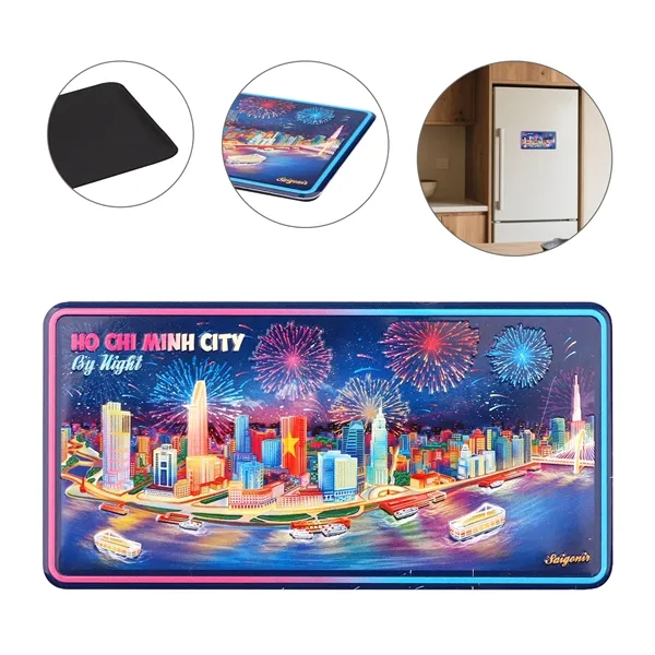 4.7"x 2.35" Embossed Custom 3D Metal Fridge Magnet Souvenir