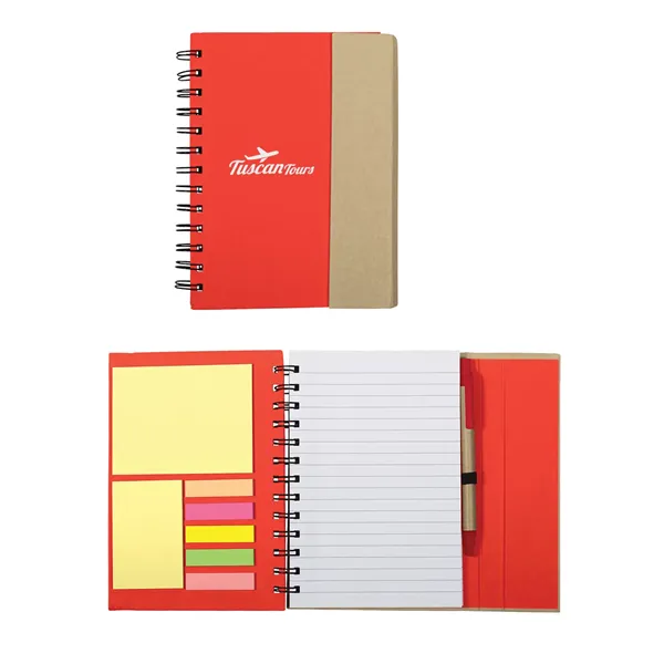 Spiral Notebook With Sticky Notes & Pen 5.75" x 7.25"