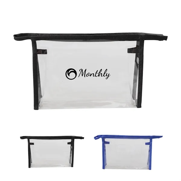 Custom PVC Transparent Cosmetic Pouch Zipper Makeup Bag