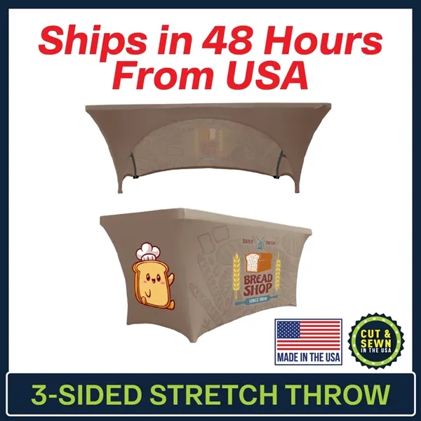 4ft x 30"T x 29"H 3-Sided Stretch Throw 48 Hour Service