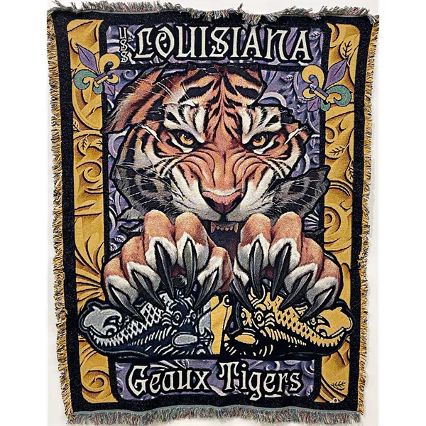 USA Made Jacquard Woven 100% Cotton Tapestry Throw Blanket