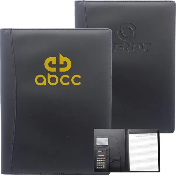 Leather Portfolio Journal W/ Notepad & Calculator