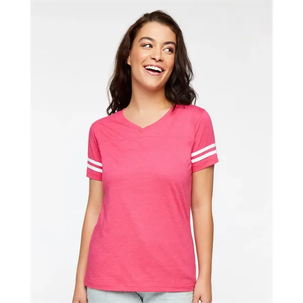 LAT Women's Football V-Neck Fine Jersey Tee