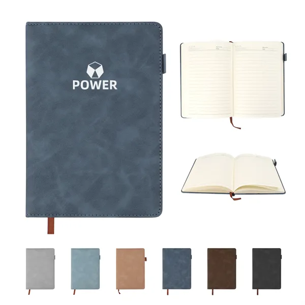 A5 PU Leather Journal Notebook w/ Pen Holder 200 Lined Pages