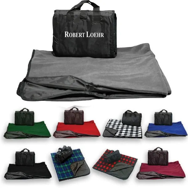 50" X 60" Reversible Fold up Picnic Blanket w/ Carry bag