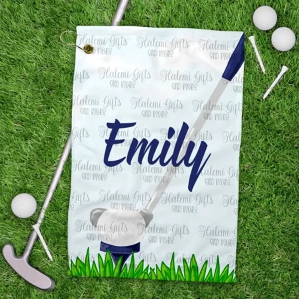 12"x 20" Sublimated Microfiber Golf Towel w/ Grommet