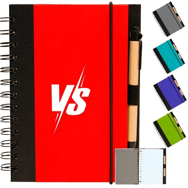 5" x 7" in Eco Friendly Spiral Notebook with Pen