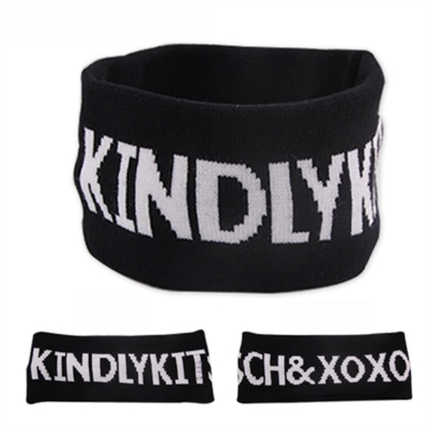 Promotion Knitted Bandana Sport Headband with Jacquard Logo