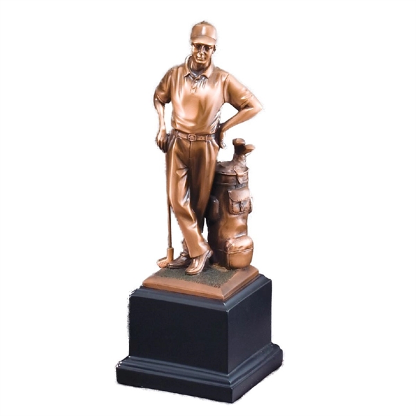 Male Golfer Electroplated Sculpture