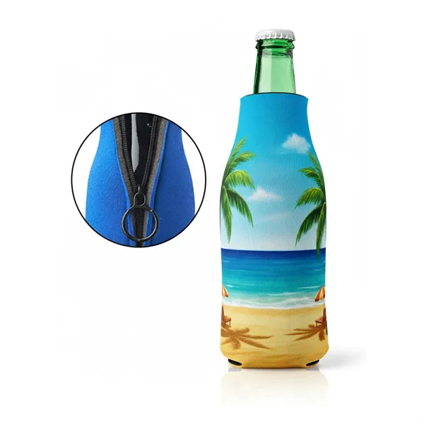 USA Made Sublimation Zipper Bottle Coolies