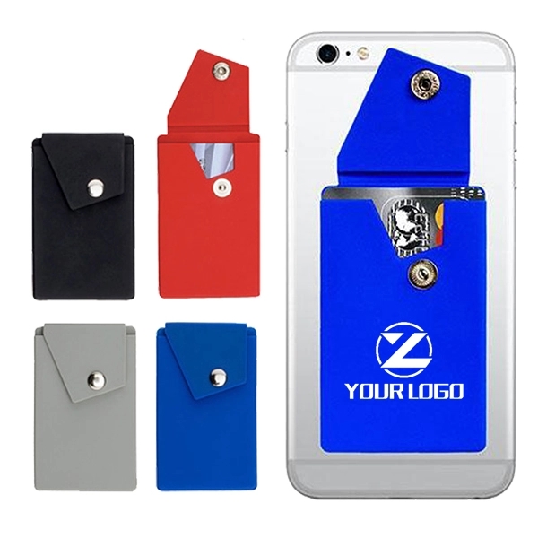 Silicone Phone Wallet With Snap Pocket