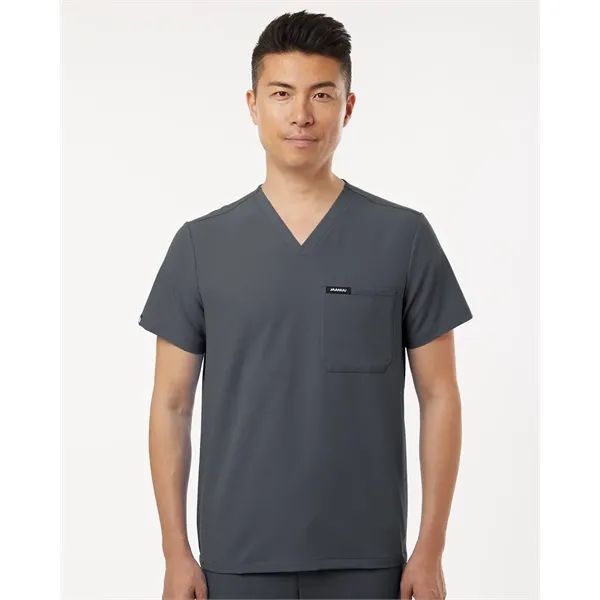 Jaanuu Men's Holmes Everyday 1-Pocket Scrub V-Neck Top