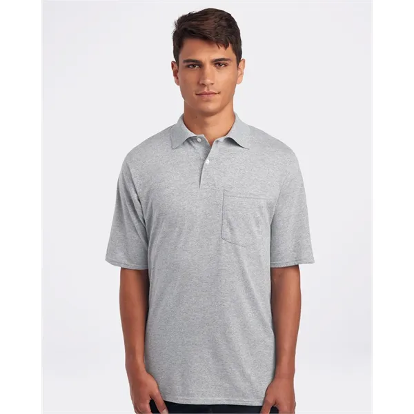 JERZEES Men's SpotShield® 50/50 Polo with Pocket