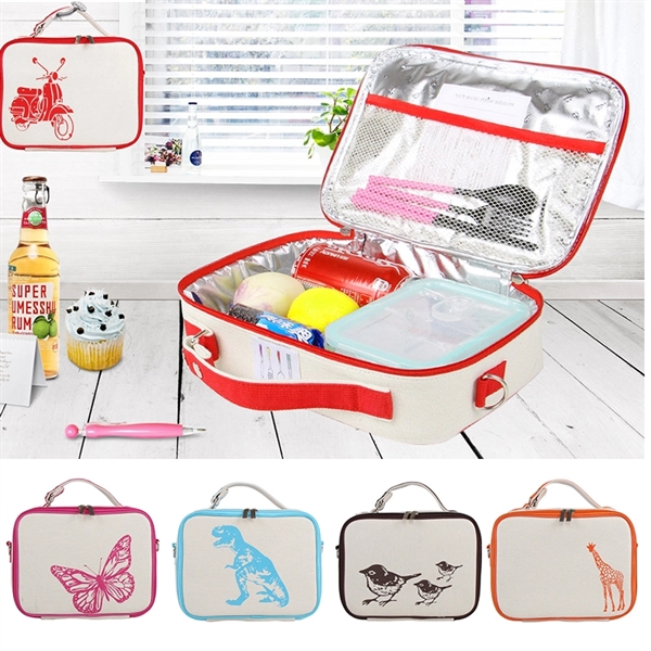 Cotton Insulated Lunch Cooler Bag