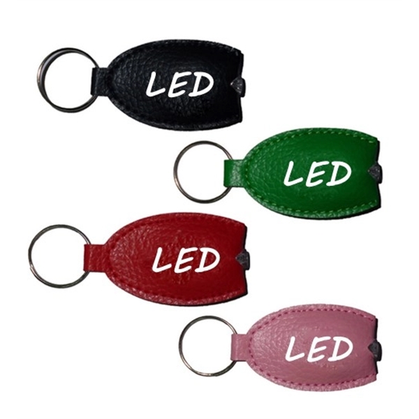 PU Leather LED Flashlight Keychain