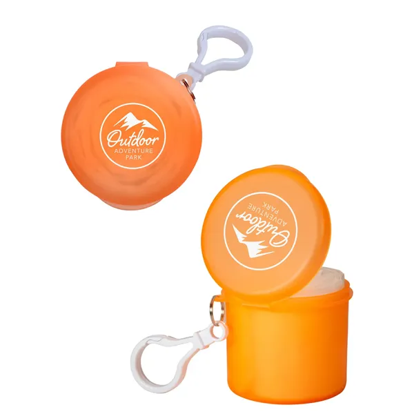 Poncho In Carabiner Case.