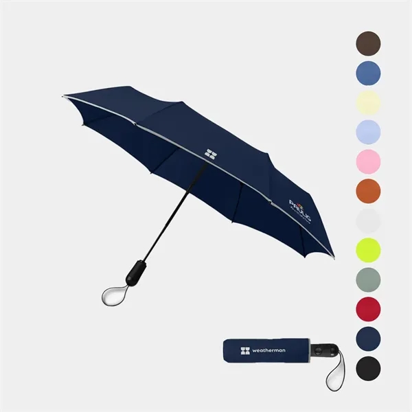 Weatherman® 100% Recycled 42 inch arc UPF 50 Travel Umbrella