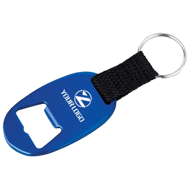 Oval Sharp Aluminum Bottle Opener With Strap
