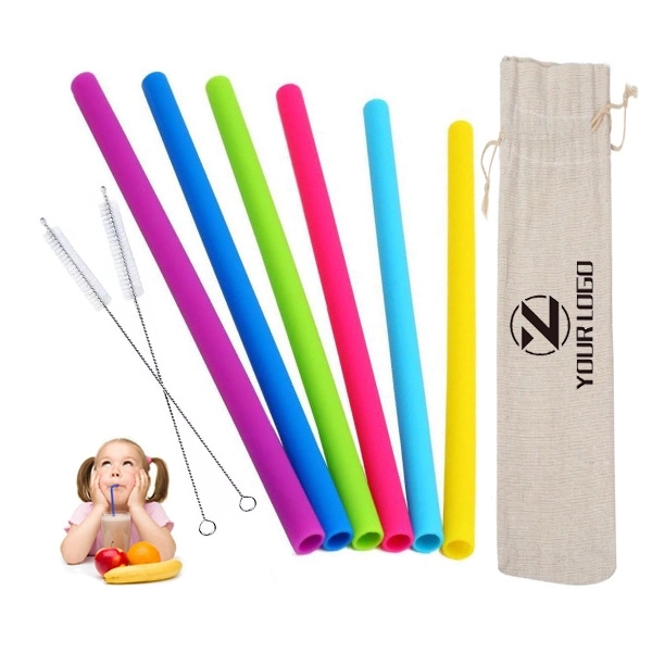 Portable Silicone Drinking Straws Set
