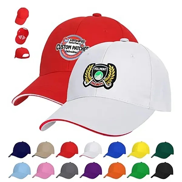 6 Panel Cotton Twill Sandwich Cap