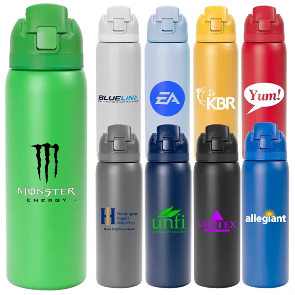 Solid 27oz. Stainless Steel Pop Straw Bottle