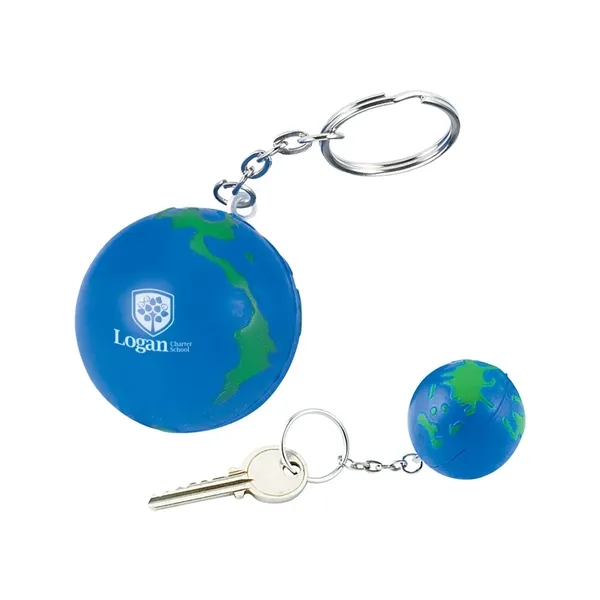 Globe Earth Shape Stress Ball Keychain