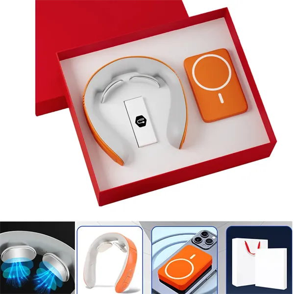 Promotional Gift Neck Massager Power Bank Set Custom Logo