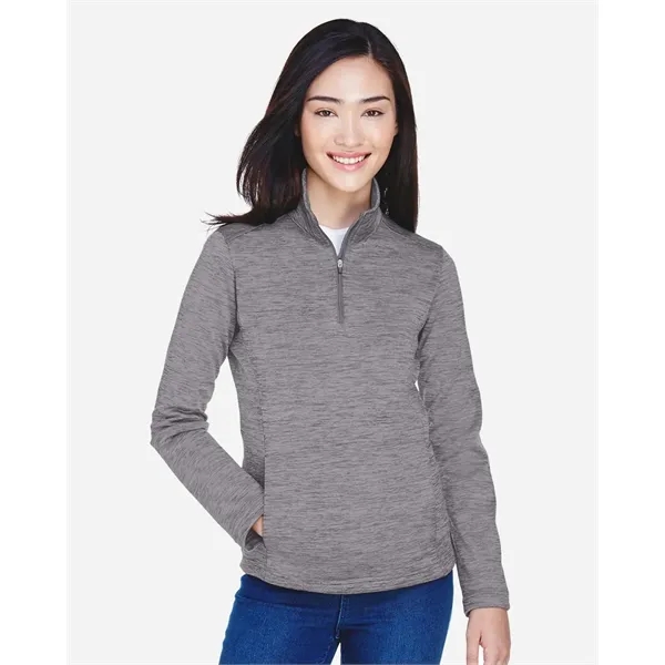 Devon & Jones Women's Newbury Melange Fleece Quarter-Zip ...