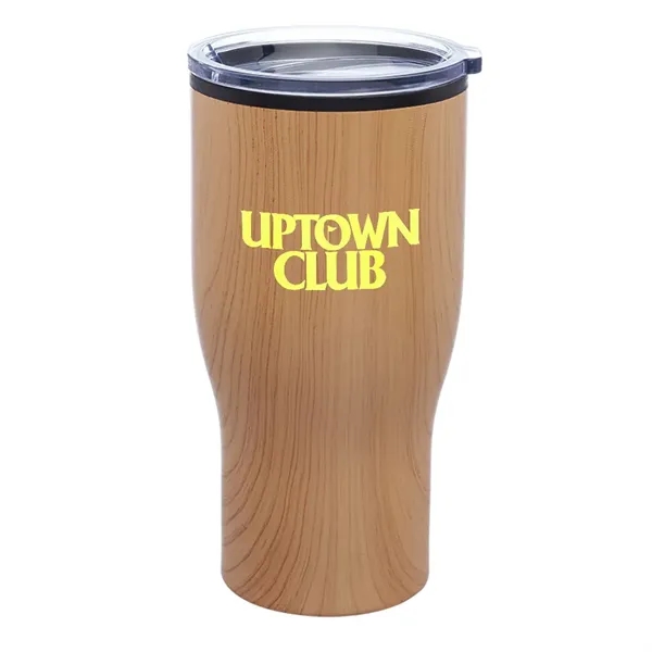 28 oz. Challenger Travel Mug with Wood Finish