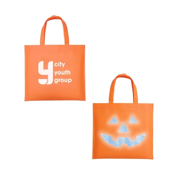 Halloween Pumpkin Reflective Tote Bag.
