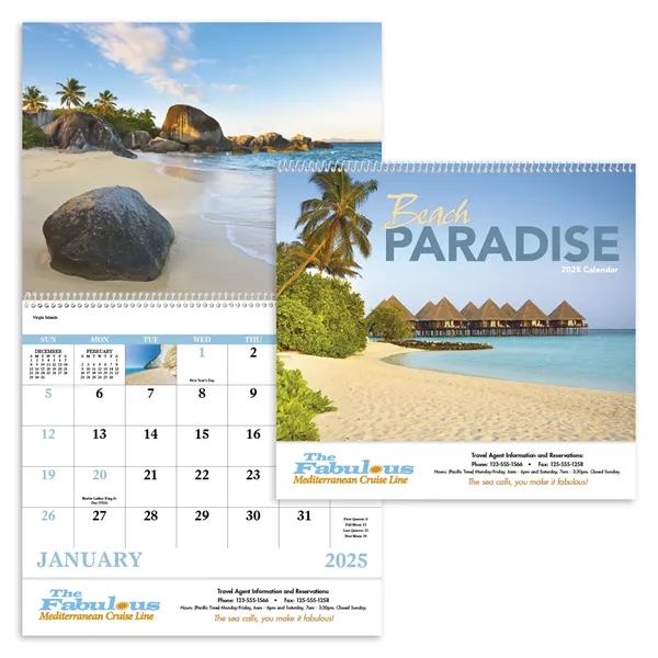 Good Value™ Beach Paradise - Spiral Calendar