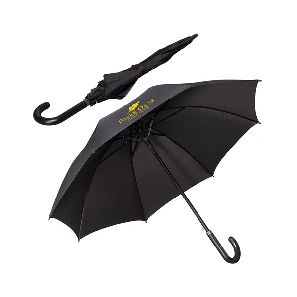 48" Arc Executive Umbrella With Curved Faux Leather Handle