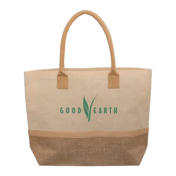 Wanderlust Laminated Jute & Canvas Tote Bag