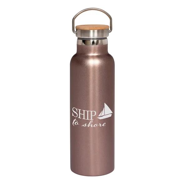 20 oz Vacuum Insulated Water Bottle With Bamboo Lid
