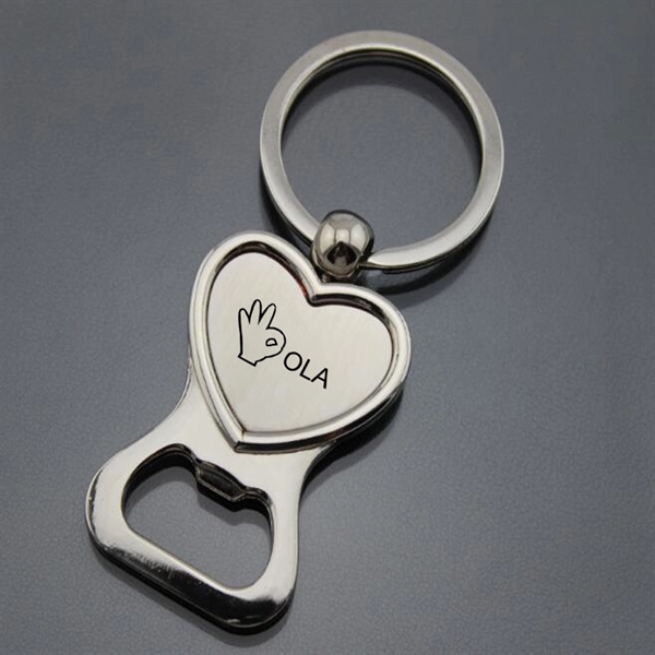 Heart Shaped Bottle Opener Keychain
