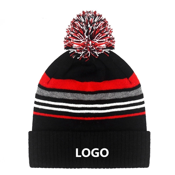 Knit Beanie With Pom 