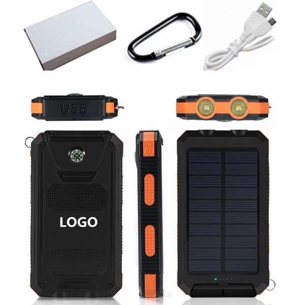 6000mAh Waterproof Solar Power Bank with Compass